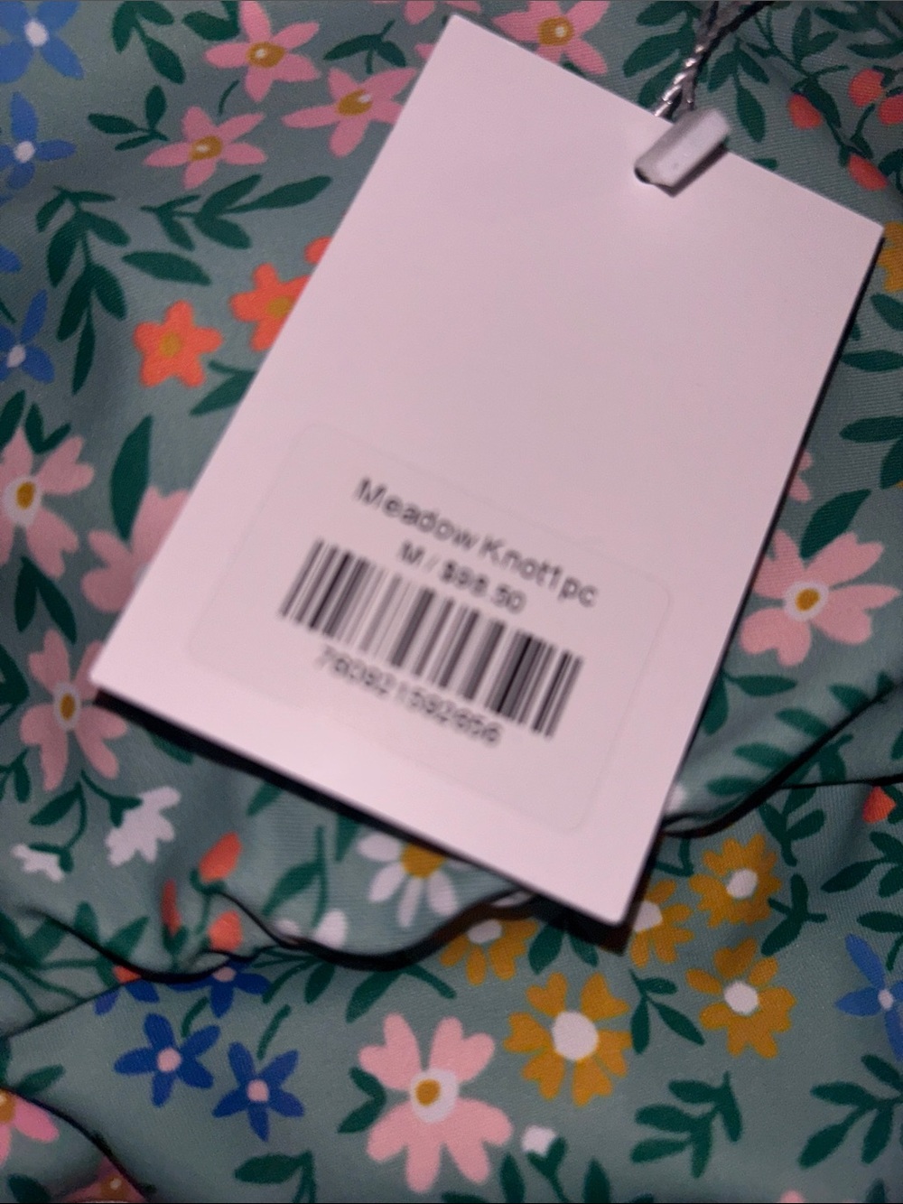 Lime Ricki Aqua Floral Tie-Front One-Piece - Picture 3 of 6
